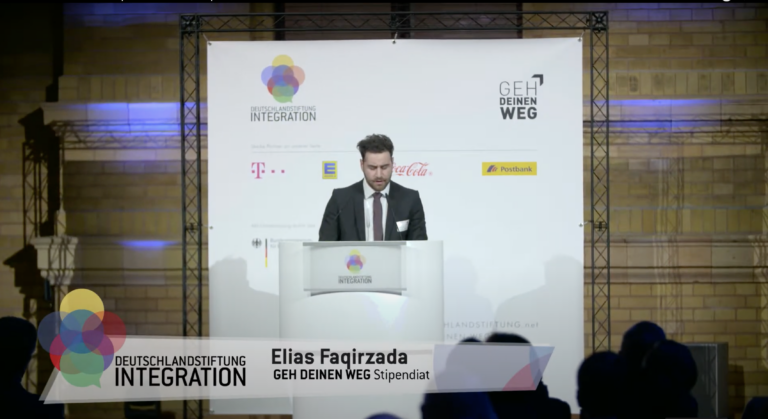 Hier halte ich gerade eine Rede vor dem Bundespräsidenten Christian Wulff